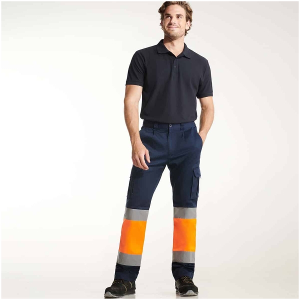 Pantalón largo multibolsillos alta visibilidad DAILY STRETCH HV Roly • Vestuario Laboral Bazarot 4